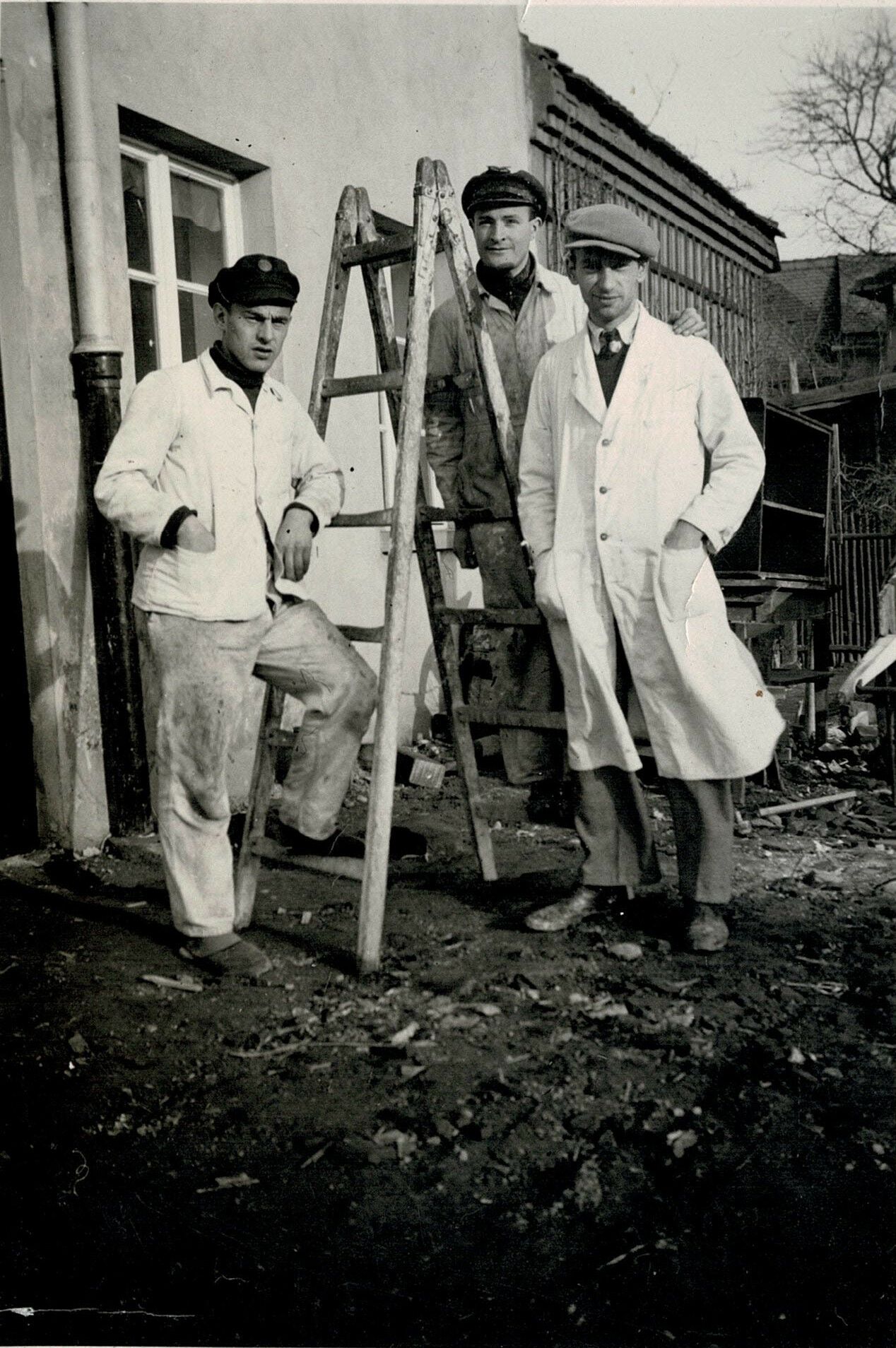 Helmut Rechts und 2 Kollegen 1936/37